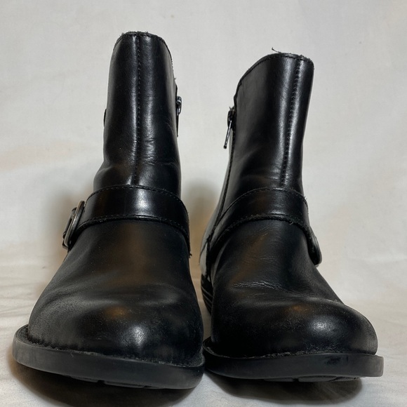 Born Black Leather Ankle Boots with Decorative Buckles - Women-8 - Picture 4 of 13